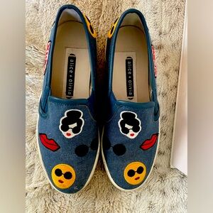 Alice & Olivia- denim slip ons, size 6